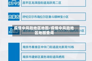 疫情中风险地区地图/疫情中风险地区地图查询