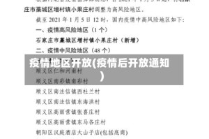 疫情地区开放(疫情后开放通知)