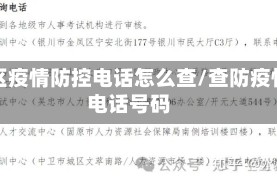 地区疫情防控电话怎么查/查防疫情电话号码