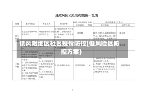 低风险地区社区疫情防控(低风险区防控方案)