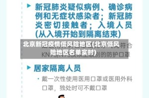 北京新冠疫情低风险地区(北京低风险地区名单实时)