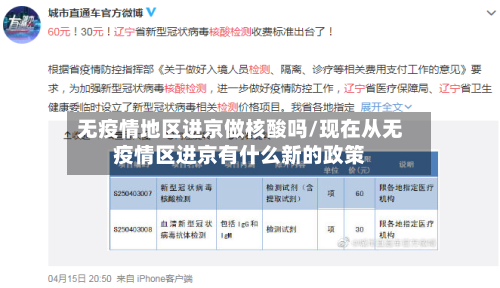 无疫情地区进京做核酸吗/现在从无疫情区进京有什么新的政策-第3张图片